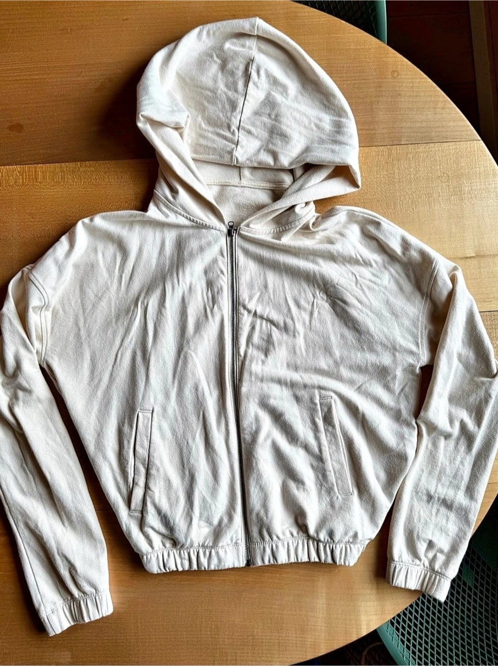 Vuori Laguna Full Zip Hoodie Jacket in Ecru